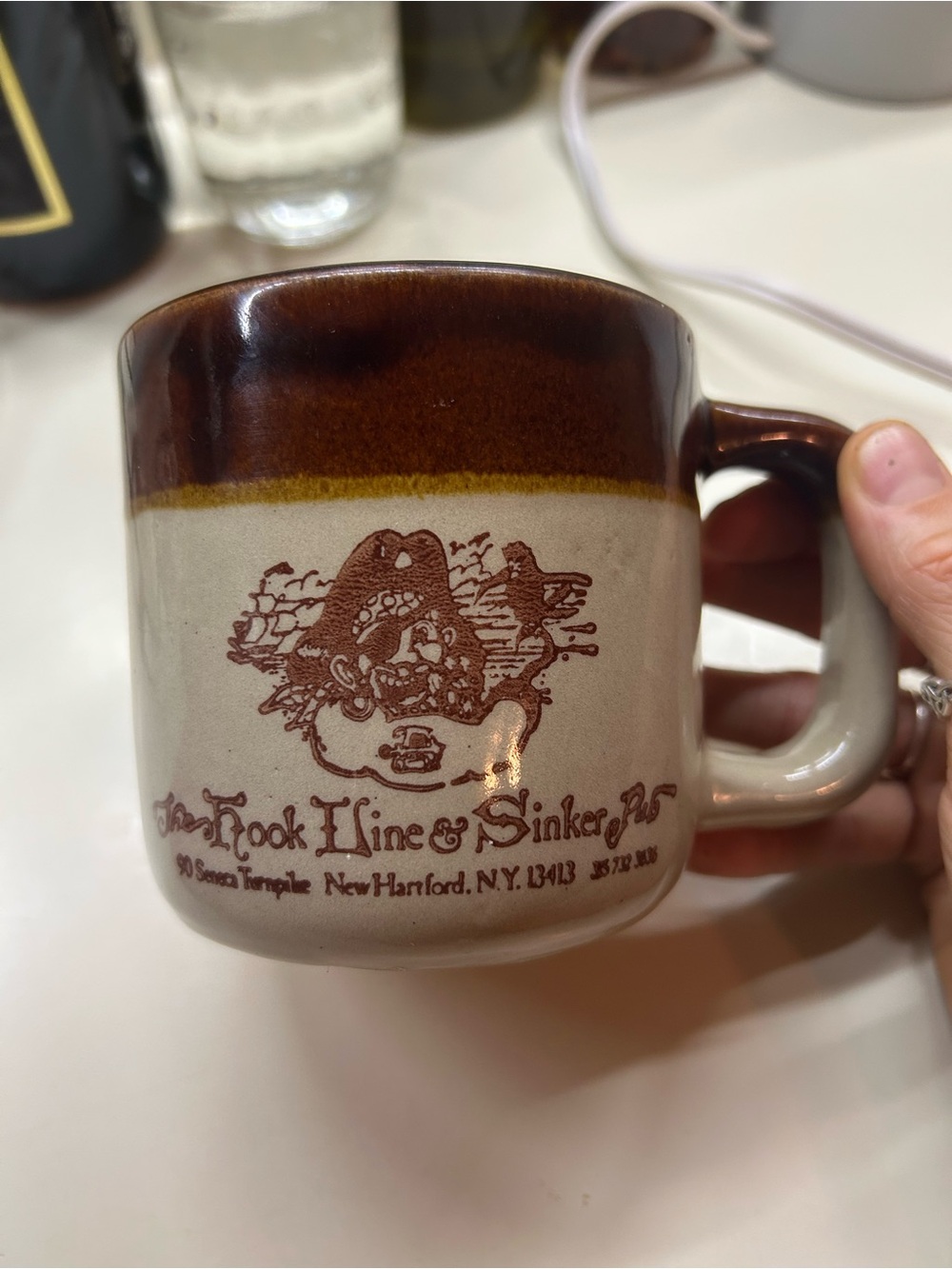 Vintage Heavy Diner Mug The Hook Line & Sinker Pub Hartford NY